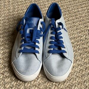 Polo by Ralph Lauren Men's Blue and White Sneakers